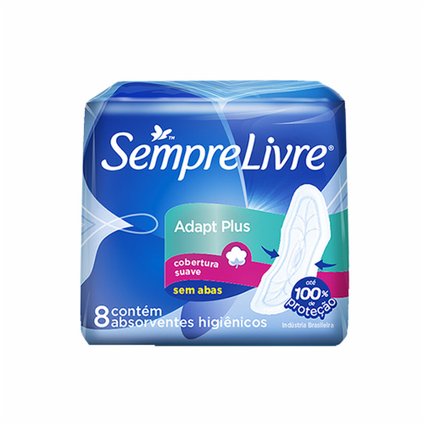 ABSORVENTE SEMPRE LIVRE ADAPT PLUS SUAVE SEM ABAS 8 UNIDADES