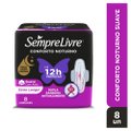 ABSORVENTE EXTERNO NOTURNO SEMPRE LIVRE CONFORTO SUAVE 8 UNIDADES