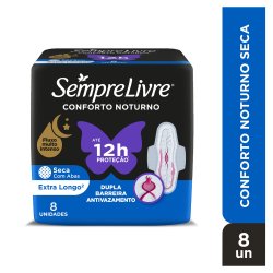 Absorvente Externo Noturno Sempre Livre Conforto Suave 8 Unidades