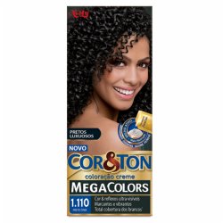 Tintura Permanente Cor E Ton Mega Colors 1.110 Preto Onix