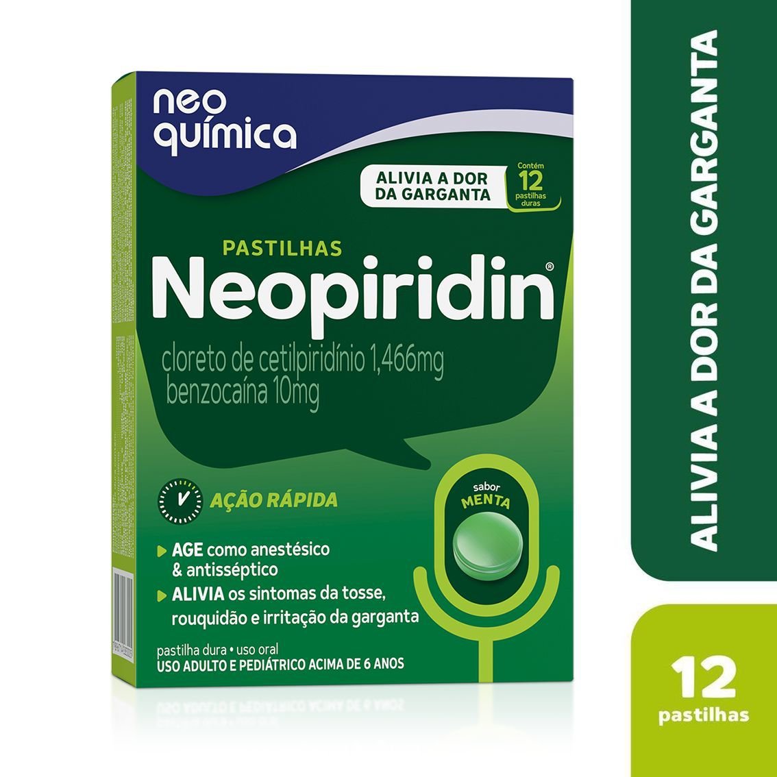 Neopiridin Pastilha Para Garganta 12 Pastilhas