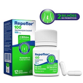 REPOFLOR PROBIÓTICO 100MG COM 12 CÁPSULAS