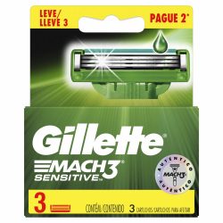 Carga Para Aparelho De Barbear Gillette Mach3 Sensitive Leve 3 Pague 2