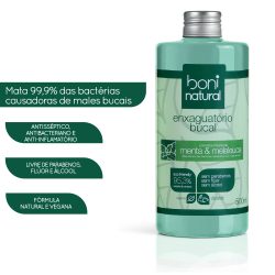 Enxaguatorio Bucal Boni Natural Menta E Melaleuca Sem Fluor 500ml