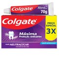 KIT CREME DENTAL COLGATE MÁXIMA PROTEÇÃO ANTICÁRIES NEUTRAÇÚCAR 70G LEVE 3 PAGUE 2
