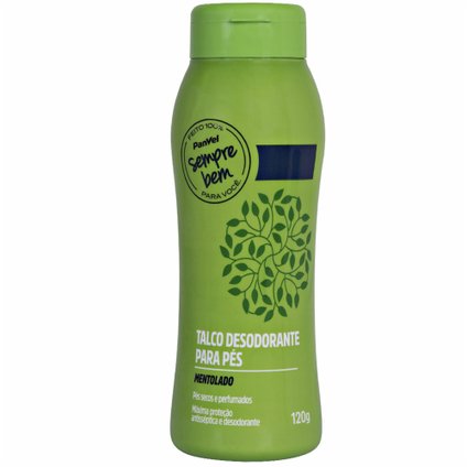 TALCO DESODORANTE PARA PÉS MENTOLADO PANVEL SEMPRE BEM 120G
