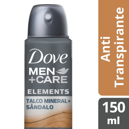 DESODORANTE AEROSOL DOVE MEN+ CARE TALCO MINERAL + SÂNDALO 150ML