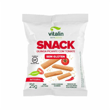SNACK SALGADO VITALIN QUINOA PICANTE E TOMATE INTEGRAL SEM GLÚTEN 25G