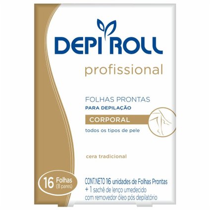 FOLHA DEPILATÓRIA DEPILROLL CORPORAL TRADICIONAL 16 UNIDADES