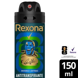 Desodorante Antitranspirante Aerosol Masculino Rexona Antibacterial + Invisible 72 Horas 150ml