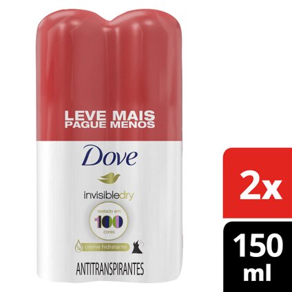 DESODORANTE DOVE AEROSOL INVISIBLE DRY PREÇO ESPECIAL COM 2 UNIDADES DE 150ML CADA