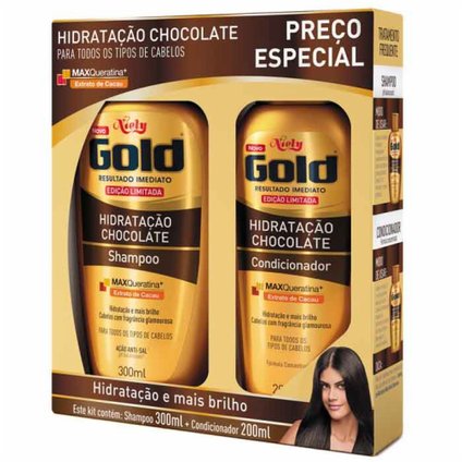 KIT SHAMPOO+CONDICIONADOR NIELY GOLD HIDRATAÇÃO CHOCOLATE