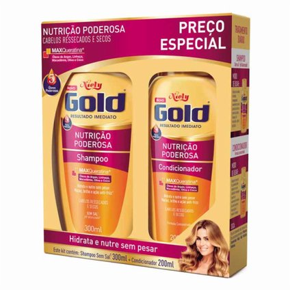 KIT NIELY GOLD NUTRIÇÃO PODEROSA SHAMPOO 300ML + CONDICIONADOR 200ML