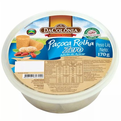 PAÇOCA ROLHA ZERO AÇUCAR DACOLONIA 170 GR