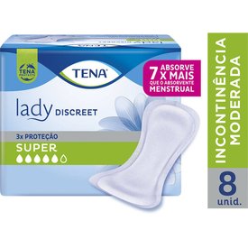 ABSORVENTE PARA INCONTINÊNCIA URINÁRIATENA LADY DISCREET SUPER 8 UNIDADES