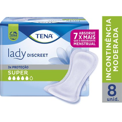ABSORVENTE PARA INCONTINÊNCIA URINÁRIA TENA LADY DISCREET SUPER 8 UNIDADES