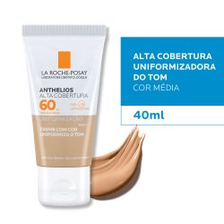  	Protetor Solar Facial La Roche Posay Anthelios Alta Cobertura Fps60 Cor Média 40ml