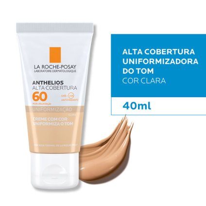 PROTETOR SOLAR FACIAL LA ROCHE POSAY ANTHELIOS ALTA COBERTURA COR CLARA FPS 60 40ML