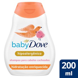 Shampoo Infantil para cabelos cacheados Baby Dove Hidratação Enriquecida 200Ml