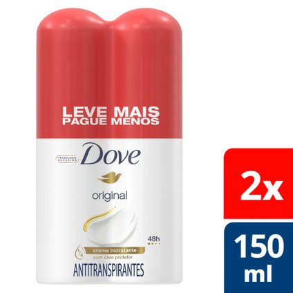 DESODORANTE ANTITRANSPIRANTE AEROSOL DOVE ORIGINAL 150ML X 2
