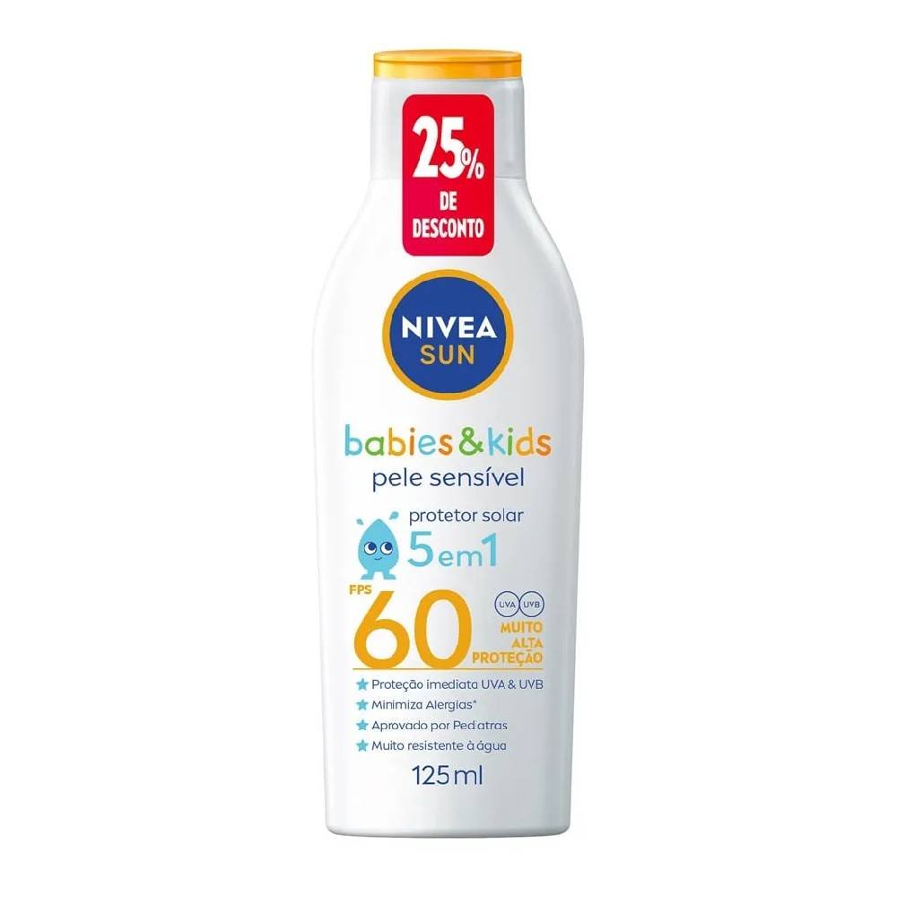 Protetor Solar Nivea Sun Babies&kids Pele Sensível 25%off Fps60 125ml