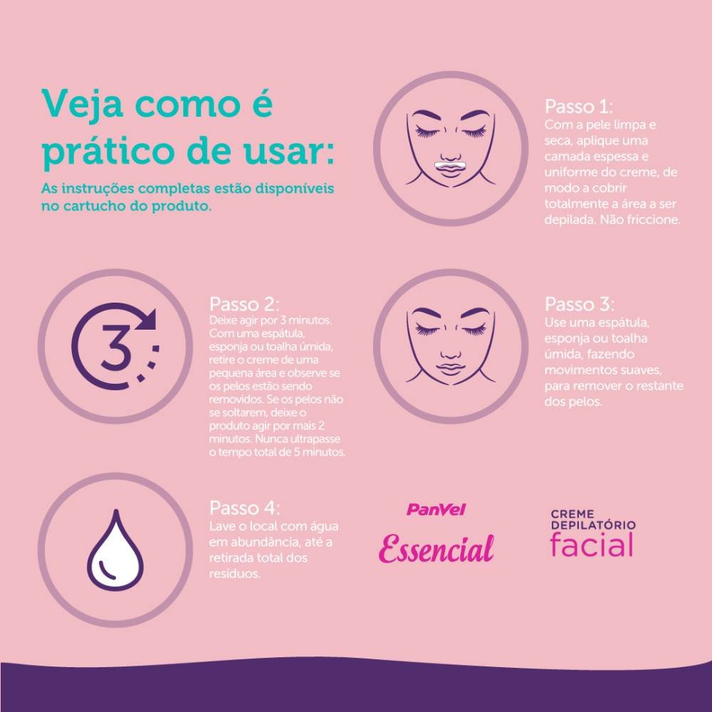 CREME DEPILATÓRIO FACIAL PANVEL ESSENCIAL 40G