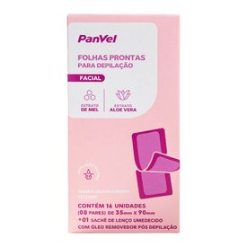 FOLHA DEPILATÓRIA FACIAL PANVEL ESSENCIAL COM 16 FOLHAS