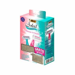 Kit Aparelho Depilatório Bic Soleil C/4 Unidades Grátis Nécessaire
