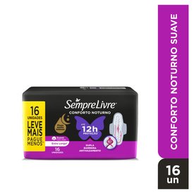 Absorvente Externo Sempre Livre Conforto Noturno Suave 16 unidades