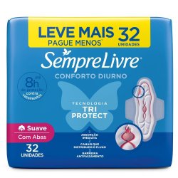 Absorvente Sempre Livre Adapt Plus Suave Com Abas Leve 32 Pague 24