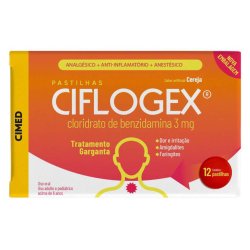 Pastilha De Garganta Pastilha De Garganta Ciflogex 3mg Cereja Com 12 Pastilhas