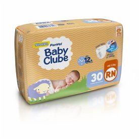FRALDA PANVEL BABY CLUBE RECÉM-NASCIDO RN COM 30 UNIDADES