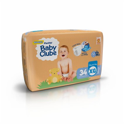 FRALDA PANVEL BABY CLUBE MEGA XG COM 34 UNIDADES