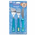KIT TALHER INFANTIL INOX TRAMONTINA MY BEST FRIEND 3 PEÇAS AZUL