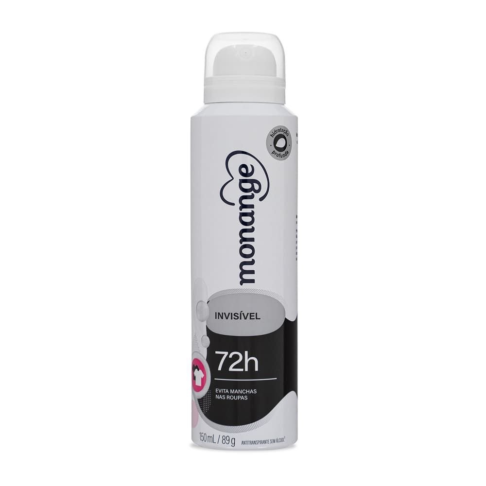 Desodorante Aerossol Antitranspirante Monange Feminino Invisível 150ml