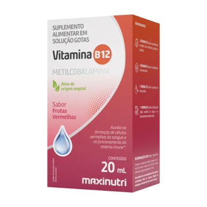 VITAMINA B12 METILCOBALAMINA MAXINUTRI SABOR FRUTAS VERMELHAS 20 ML
