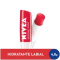 Kit Nivea Hidratante Labial Original Care Hidratação Profunda 4,8G + Hidratante Labial Morango Shine 4,8 G