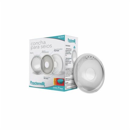 CONCHA PARA SEIOS PROCTERMILK KIT COM 7 PECAS - 2 CONCHAS + 4 BASES + PORTA CONCHA