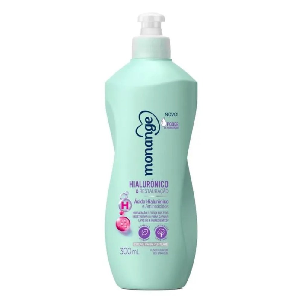 Creme Para Pentear Monange Hialurônico & Restauração 300ml