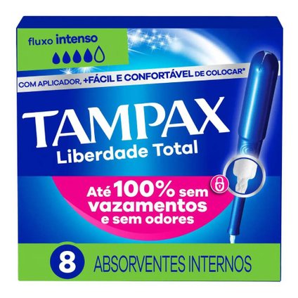 ABSORVENTE INTERNO TAMPAX FLUXO INTENSO 8 UNIDADES
