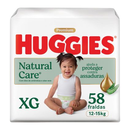 FRALDA HUGGIES NATURAL CARE XG 58 UNIDADES