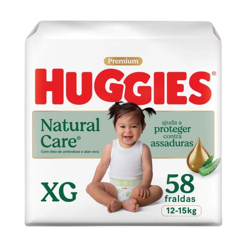 Fralda Huggies Natural Care Xg 58 Unidades