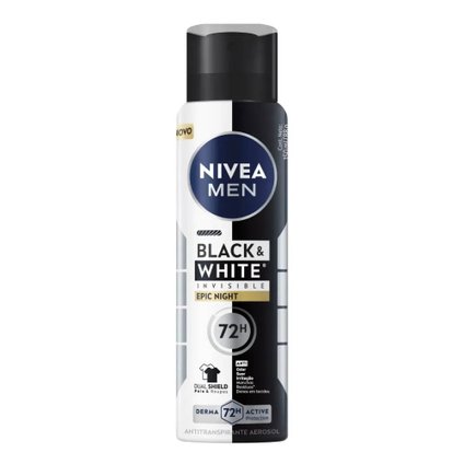 DESODORANTE AEROSSOL NIVEA MEN BLACK & WHITE INVISIBLE EPIC NIGHT 150ML