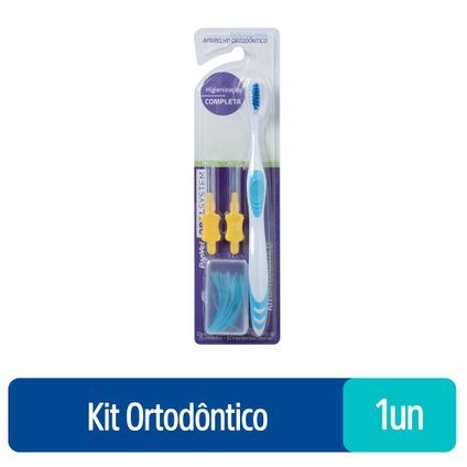 KIT ORTODÔNTICO PANVEL - ESCOVA SORTIDA + PASSA FIO + 2 INTERDENTAIS CÔNICAS