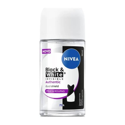 DESODORANTE ROLL-ON NIVEA BLACK & WHITE INVISIBLE AUTHENTIC 50ML