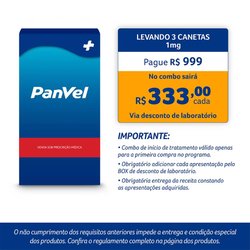 Ozivy 1mg Semaglutida 3ml 1 Caneta Injetável + 4 Agulhas Geladeira