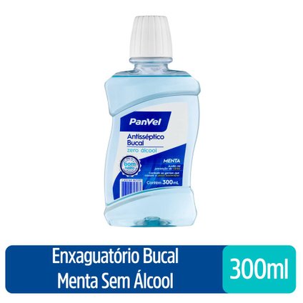 ENXAGUATÓRIO BUCAL PANVEL MENTA SEM ÁLCOOL 300ML