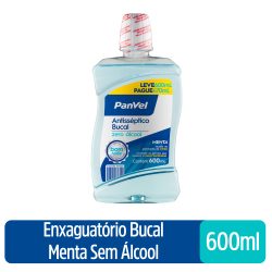 Enxaguatório Bucal Panvel Menta S/ Álcool Leve 600ml Pague 470ml