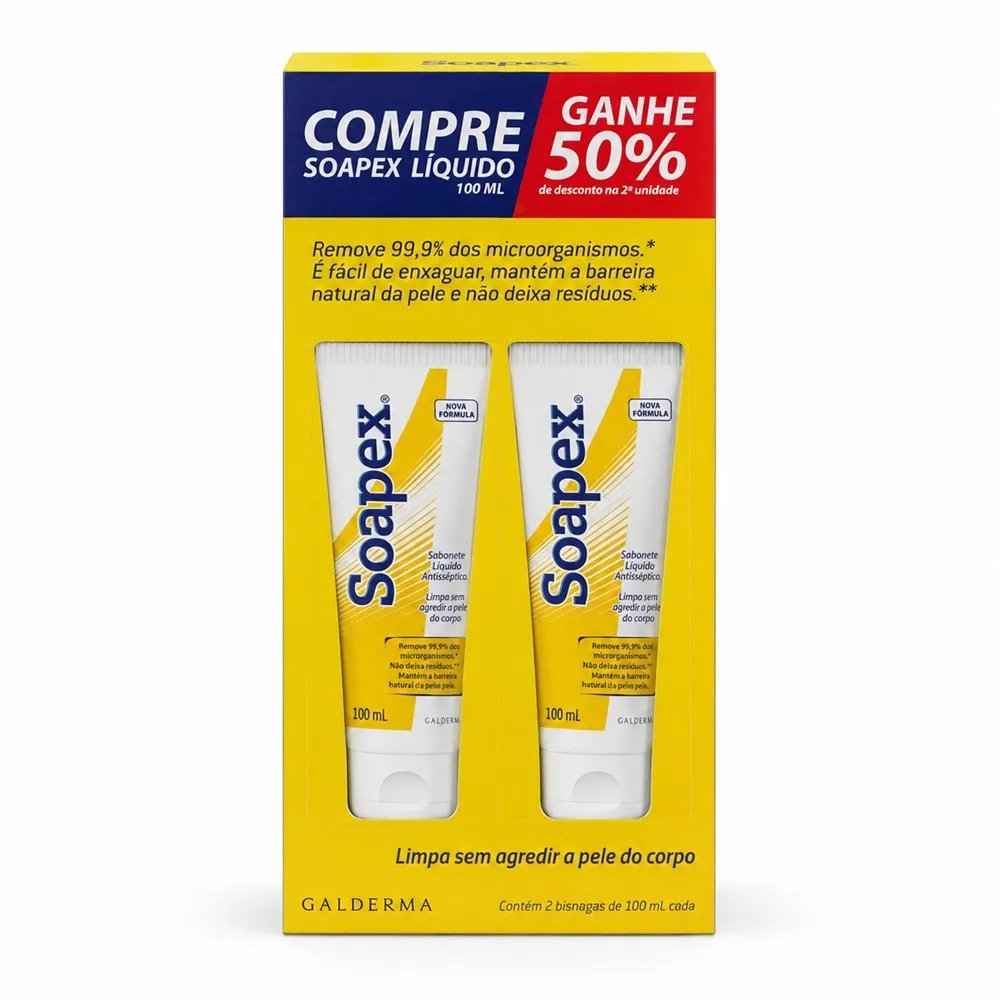 Kit Sabonete Líquido Soapex Antisséptico 2 Unidades 100ml Cada