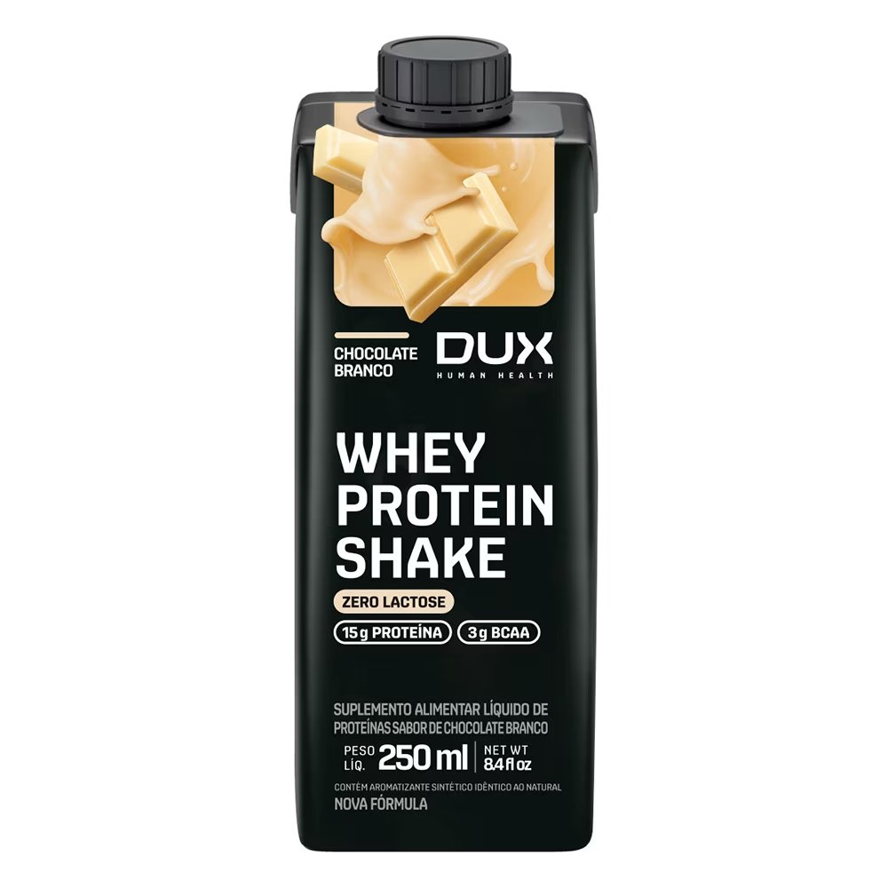 Bebida Láctea Dux Whey Protein Shake Chocolate Branco 15g 250ml